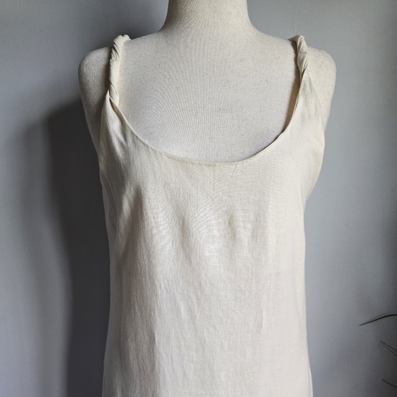 Zara, New Ivory Linen Blend Twist Strap Strappy Open Back Maxi Dress Size XXL - Picture 4 of 13